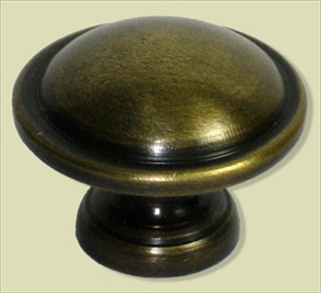 Handcrafted Hardware HKN1036: 1-1/8" Bulb-Shaped Knob - Unlacquered Antique Brass