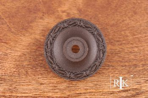 RKI BP-490-RB: 1-1/2" Flat Deco-Leaf Cabinet Knob Backplate - Oil Rubbed Bronze