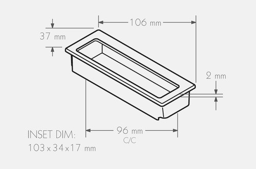 Schwinn 59058: 96mm cc Flush Pull - Satin Nickel Performance Finish