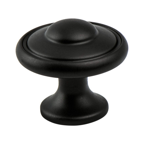 Berenson 2927-155: 1-3/16" Euro Traditions Cabinet Knob - Matte Black