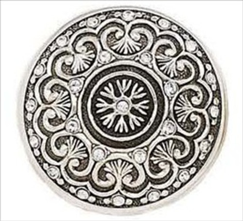 Edgar Berebi 7156ms: 1-1/2 York Cabinet Knob - Swarovski Crystal/Matte Sterling Silver
