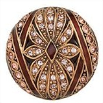 Edgar Berebi 8145/9: 1-3/8 Fairfax Cabinet Knob - Swarovski Crystal/Museum Gold Plate