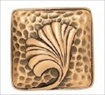 Edgar Berebi 8213/1: 1-3/16 Arts & Crafts Gingko Cabinet Knob - Museum Gold Plate