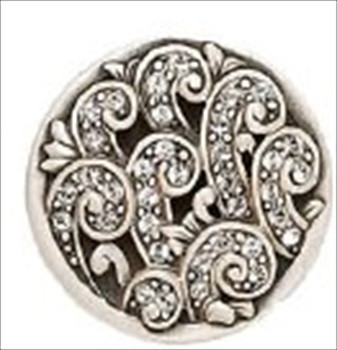 Edgar Berebi 8511ms: 1-5/16 Somerset Cabinet Knob - Swarovski Crystal/Matte Sterling Silver