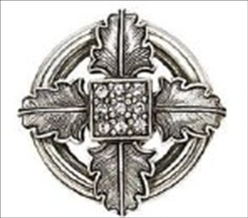 Edgar Berebi 8513/6: 1-3/8" Hollis Cabinet Knob - Swarovski Crystal/Matte Sterling Silver