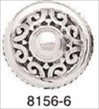 Edgar Berebi 8156/6: 1-1/16 Americana Cabinet Knob w/Backplate - Burnished Silver Plate