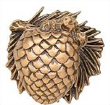 Edgar Berebi 8178/1: 1-1/2 Arts & Crafts Pinecone Cabinet Knob - Museum Gold Plate