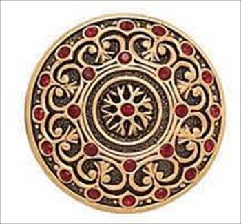 Edgar Berebi 8040/2: 1-1/8 York Cabinet Knob - Swarovski Crystal/Museum Gold Plate