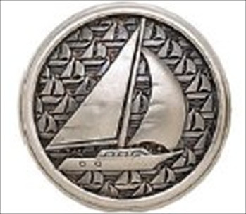 Edgar Berebi 8539an: 1-3/8 Yacht Club Sailboat Cabinet Knob - Antique Nickel