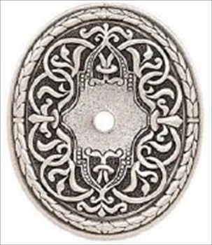Edgar Berebi 8247ms: 1-15/16 Artistic Oval Back Plate - Matte Sterling Silver