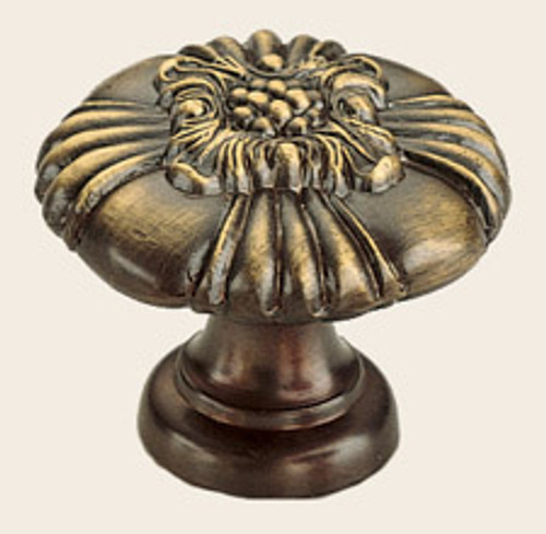 Omnia 7417/42.SB: 1-5/8" Ornate Round Cabinet Knob - Shaded Bronze