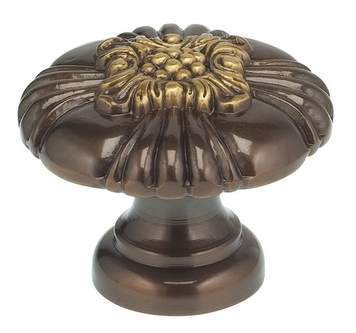 Omnia 7417/42.SB: 1-5/8" Ornate Round Cabinet Knob - Shaded Bronze