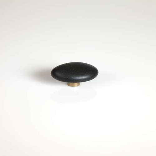 Michigan Naturals Mountain Midnight solid black Stone Knob, Large Michigan Naturals Mountain Midnight solid black Stone Knob, Large
