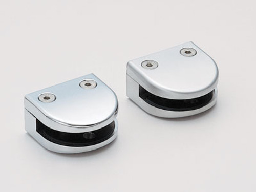 Sugatsune 4814ZN1: 55mm Half-round Glass Clamp - Matte Chrome