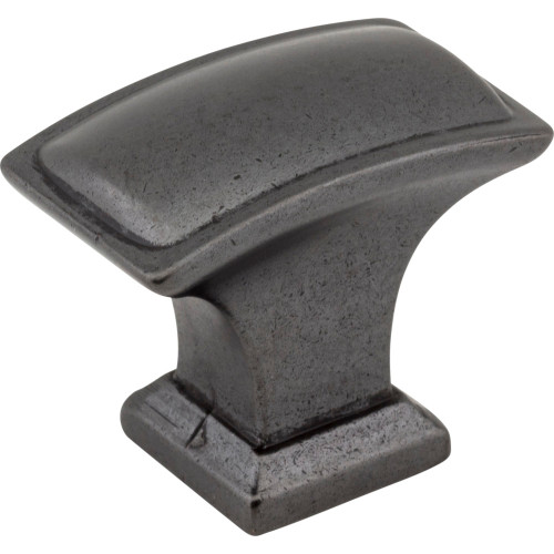 Jeffrey Alexander 435L-DACM: 1-1/2" Annadale Rectangular Cabinet Knob - Gun Metal