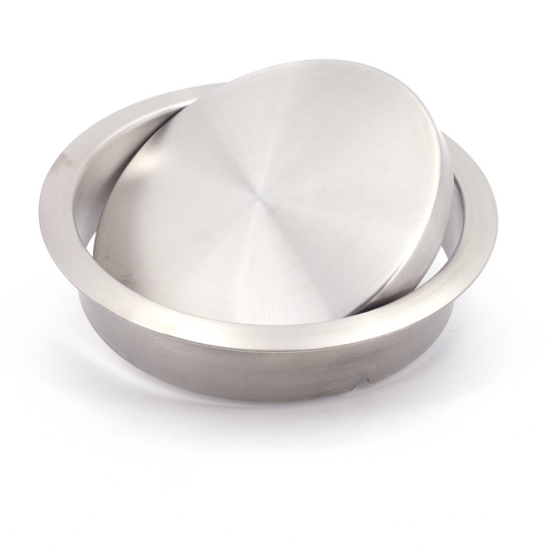 Sugatsune AD-DH015-HL: 170mm Round Multi-Purpose Lid - Satin Stainless Steel