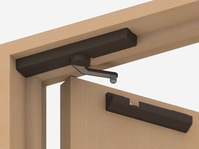 Sugatsune LDD-S-R/DBR: Surface Mount Door Damper (right) - Dark Brown