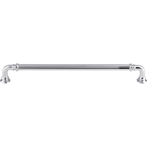 Top Knobs TK325PC: 9" cc Reeded D-Handle Cabinet Pull - Polished Chrome