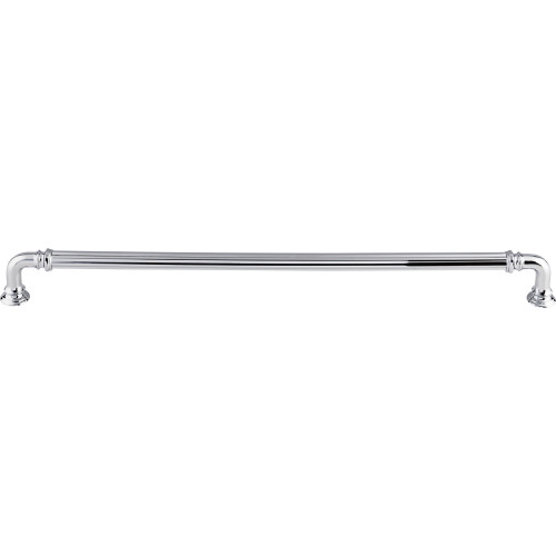 Top Knobs TK326PC: 12" cc Reeded D-Handle Cabinet Pull - Polished Chrome