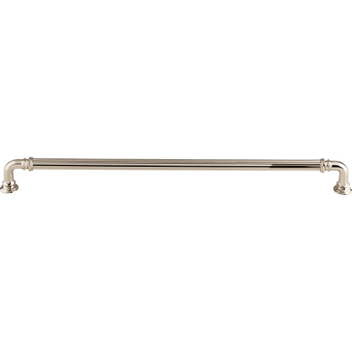 Top Knobs TK326PN: 12" cc Reeded D-Handle Cabinet Pull - Polished Nickel