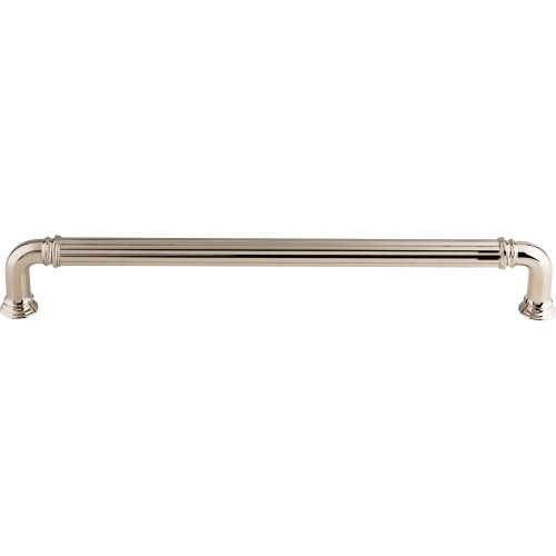 Top Knobs TK327PN: 12" cc Reeded D-Handle Appliance Pull - Polished Nickel