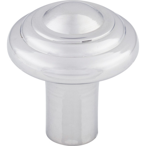 Top Knobs M2033: 1-1/4" Aspen II Round Button Cabinet Knob - Polished Chrome