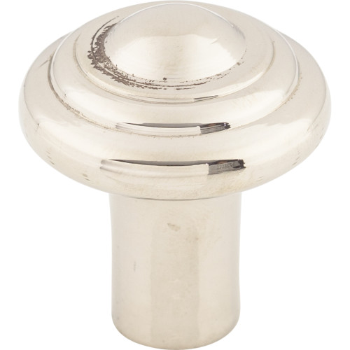 Top Knobs M2034: 1-1/4" Aspen II Round Button Cabinet Knob - Polished Nickel