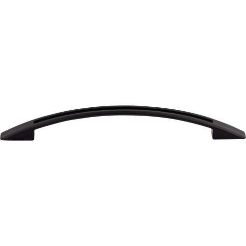 Top Knobs TK620BLK: 6-5/16" cc Tango Bow Cabinet Pull - Flat Black
