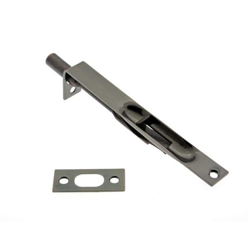 IDH Brass 11010-08A: 6" Solid Brass Flush Bolt Square Ends - Antique Copper