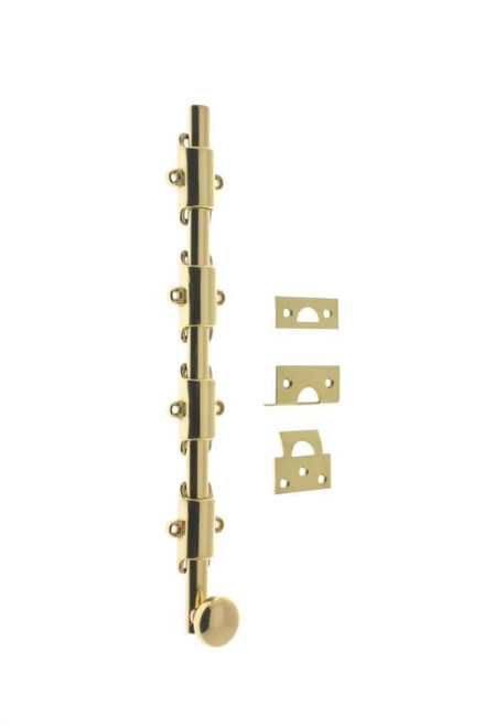 IDH Brass 11288-003: 36" Heavy Duty Surface Bolt w/Round Knob - Polished Brass