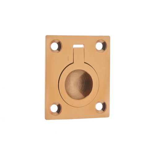 IDH Brass 25220-008: 1-3/4" Flush Ring Pull - Bright Copper
