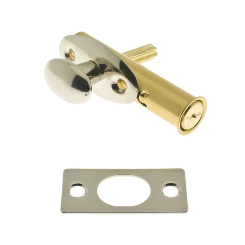 IDH Brass 28500-014: 2-1/2" Mortise Door Bolt - Bright Nickel