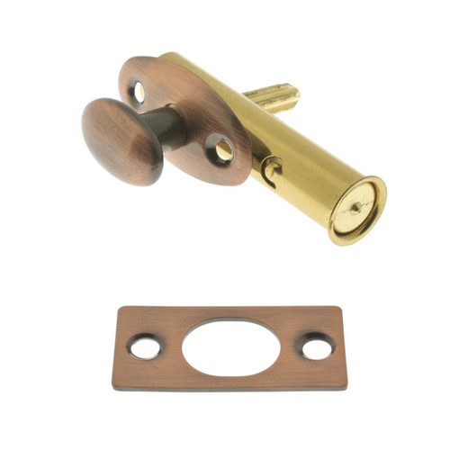 IDH Brass 28500-08A: 2-1/2" Mortise Door Bolt - Antique Copper