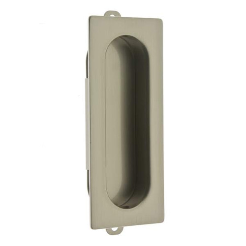 IDH Brass 25400-015: 3-1/8" Solid Brass Rectangular Flush Pull - Satin Nickel
