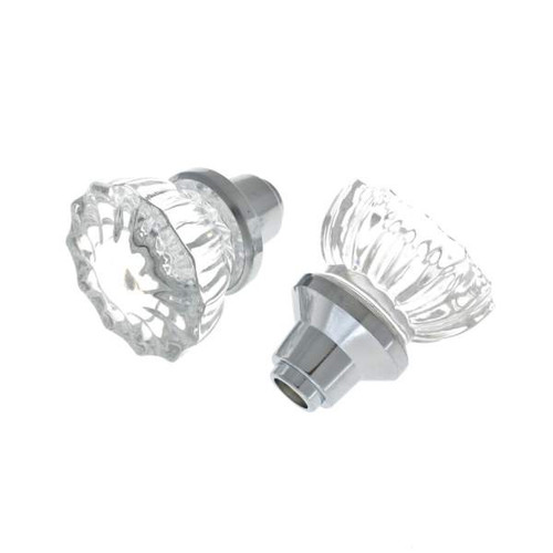 IDH Brass 21225-026: Glass Door Knob Set w/Decorative Base - Polished Chrome