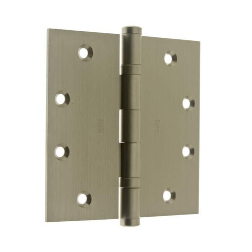IDH 86001-015: 4-1/2 x 4-1/2" Brass Ball Bearing Hinge (pair) - Satin Nickel