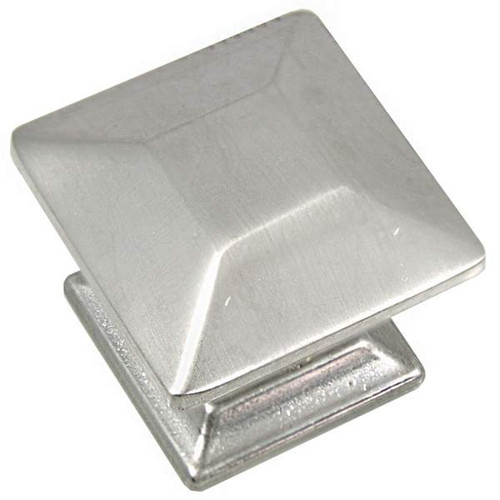 MNG 83528: Large Poise Square Cabinet Knob w/Back Plate - Satin Nickel MNG 83528: Large Poise Square Cabinet Knob w/Back Plate - Satin Nickel