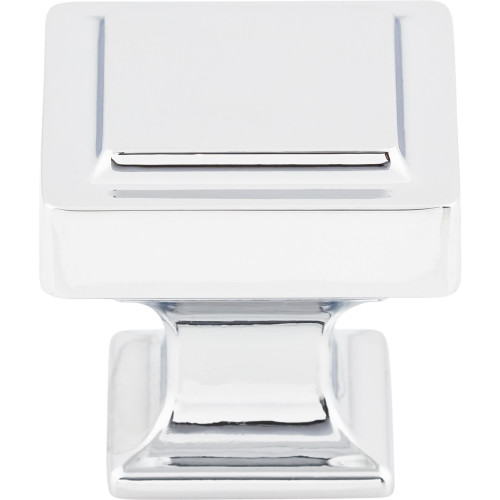 Top Knobs TK702PC: 1-1/4" Ascendra Square Cabinet Knob - Polished Chrome