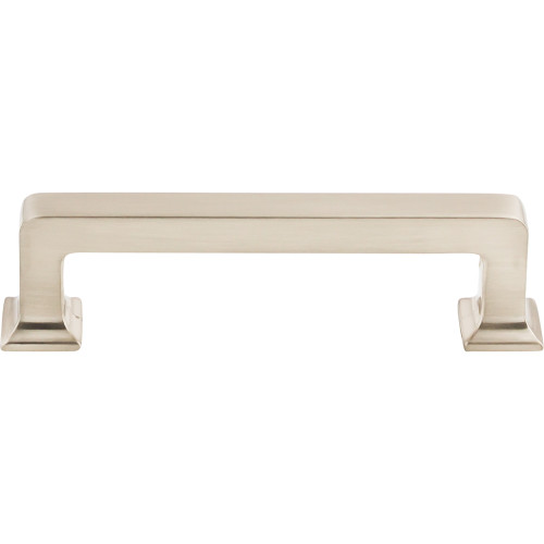 Top Knobs TK703BSN: 3-3/4" cc Ascendra Rectangular Bar Cabinet Pull - Brushed Satin Nickel