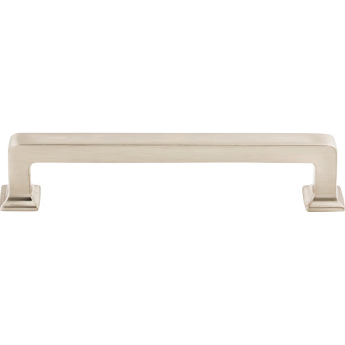 Top Knobs TK704BSN: 5-1/16" cc Ascendra Rectangular Bar Cabinet Pull - Brushed Satin Nickel