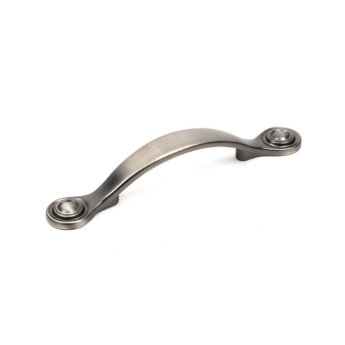 Century 25143-APH: 3" cc Baroque Bow Cabinet Pull - Polished Antique Pewter