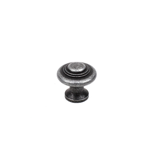 Century 12927-AS: 1-3/8" Hartford Button Cabinet Knob - Aged Silver