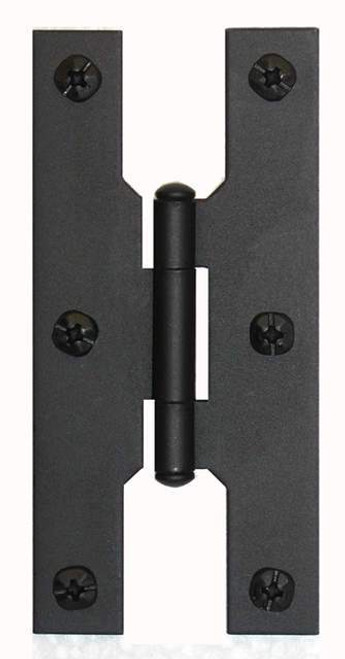 Acorn AH5BQ: 4" H Cabinet Hinge (pair) - Black Smooth Iron Acorn AH5BQ: 4" H Cabinet Hinge (pair) - Black Smooth Iron
