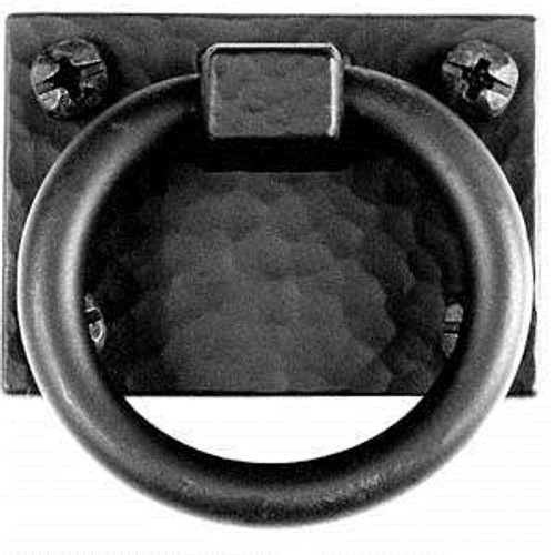 Acorn APZBP: 2" Shutter Ring Pull with Backplate - Black Smooth Iron Acorn APZBP: 2" Shutter Ring Pull with Backplate - Black Smooth Iron