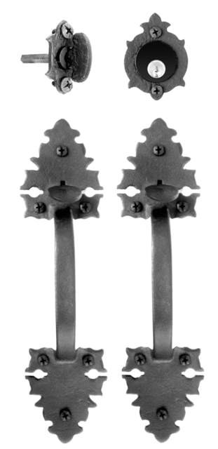 Acorn WT3BI: 11" Warwick Double Handle Entrance Mortise Lockset - Rough Iron