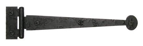 Acorn RIXBQ: 6" Flush Mount Bean Cabinet Strap Hinge (pair) - Black Rough Iron