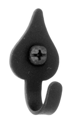 Acorn AM2BP: 1-1/2" Colonial Heart Hook - Black Smooth Iron
