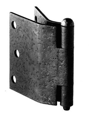 Acorn RK1BQ: 3 x 4" Shutter Hinge With Curved Offset (pair) - Black Rough Iron