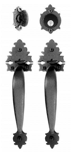 Acorn WT7BI: 13-1/2" Warwick Double Handle Entrance Mortise Lockset - Rough Iron