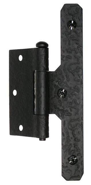 Acorn RH9BQ: 7" Half Surface Hinge (pair) - Black Rough Iron